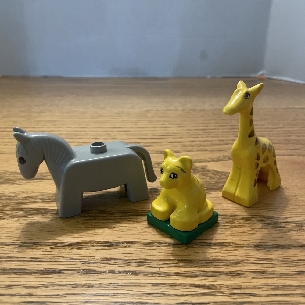 Lego‎ Duplo Giraffe Tiger Zoo Animal & Horse Figures Lot Of 3